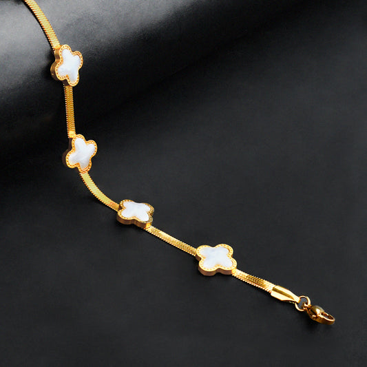 Golden White Vancleef Bracelet