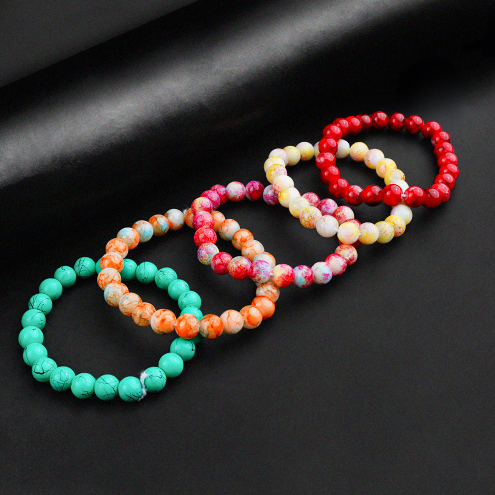 8mm Marble Bracelet Bundle of 5