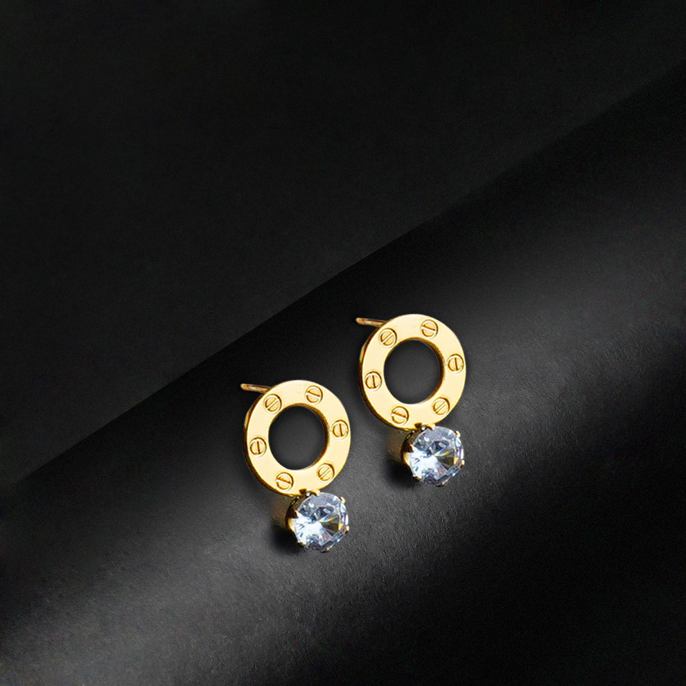 Golden Cartier Women Earrings