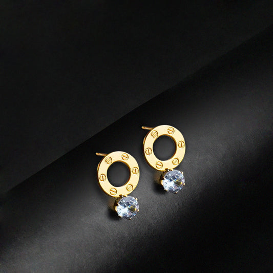 Golden Cartier Women Earrings
