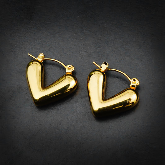 Golden Heart Earrings -316L