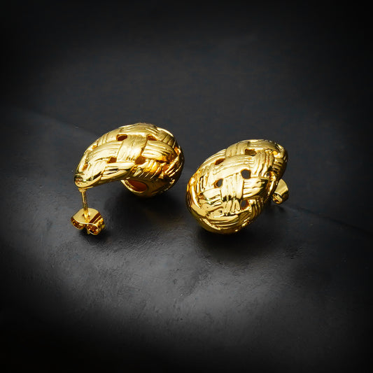 Golden Woven Drop Earrings -316L