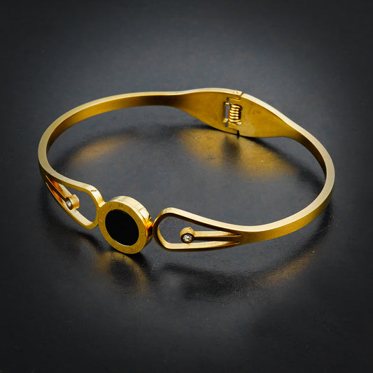 Golden Royal Numeric Bangle -316L