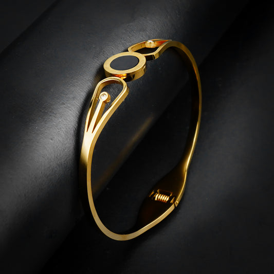 Golden Royal Numeric Bangle -316L