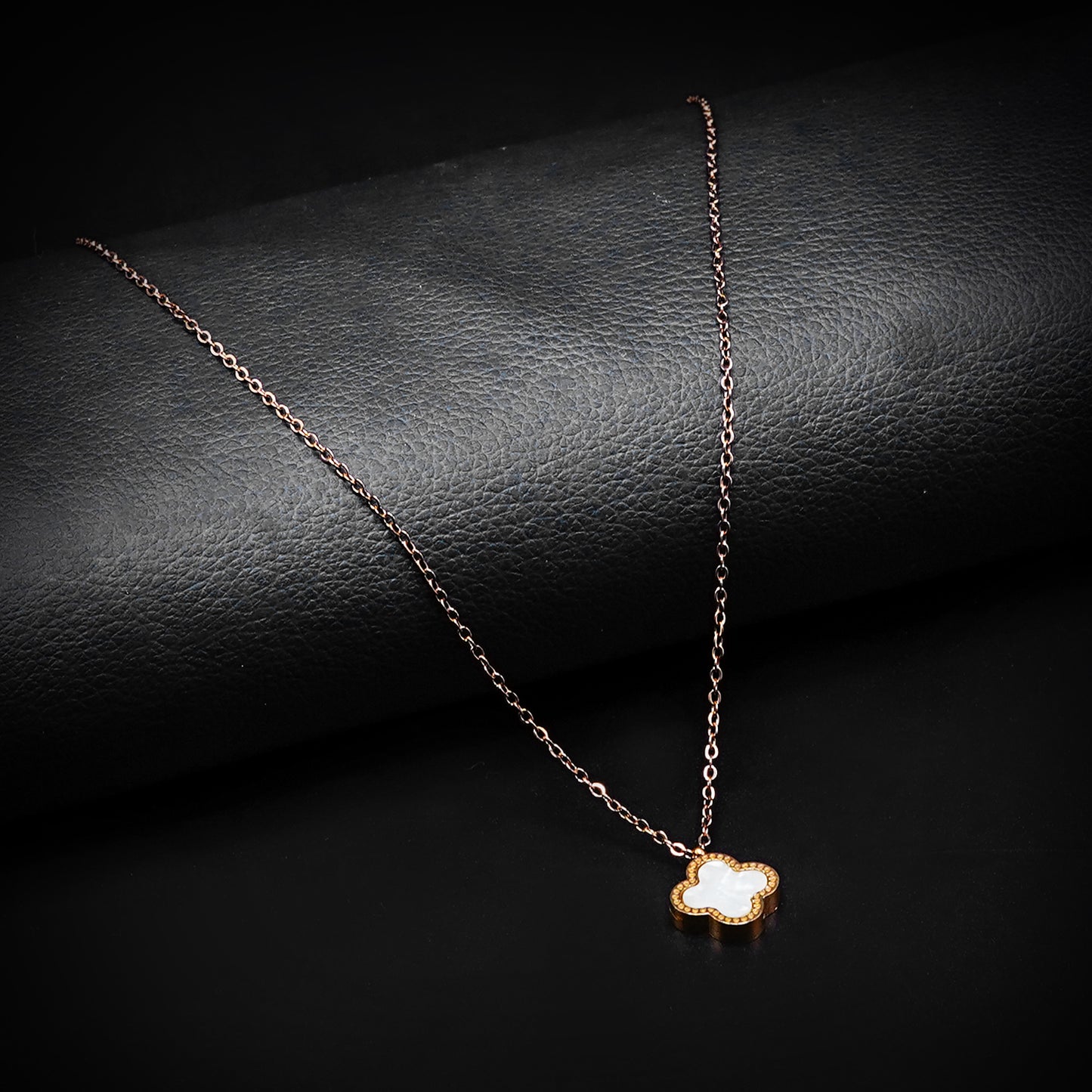 Copper Van Cleef Pendant with Copper Golden Cable Chain -316L