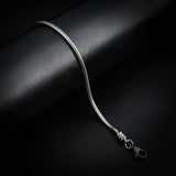 3mm Silver Round Snake Bracelet-316L