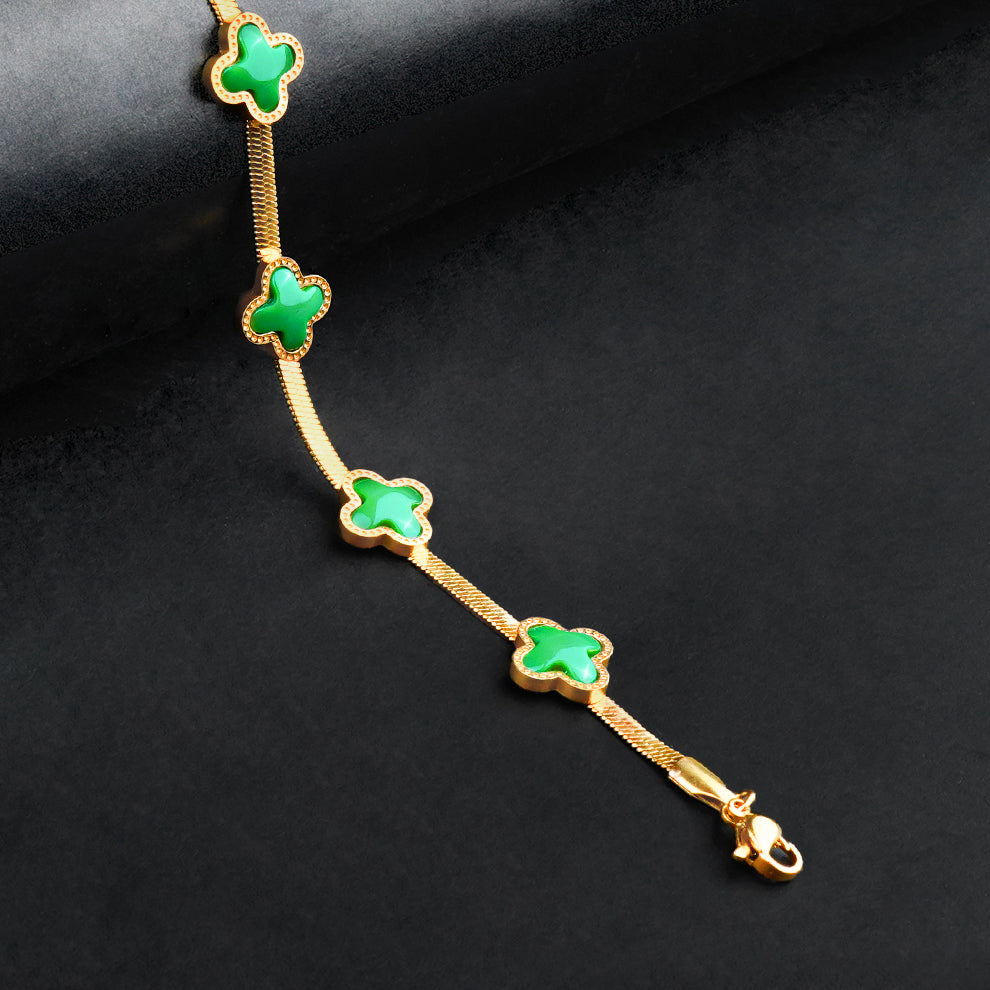 Golden Green Vancleef Women Bracelet