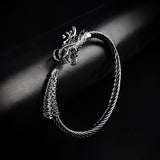 6mm Black Metallic Draco Cuff Bangle -316L