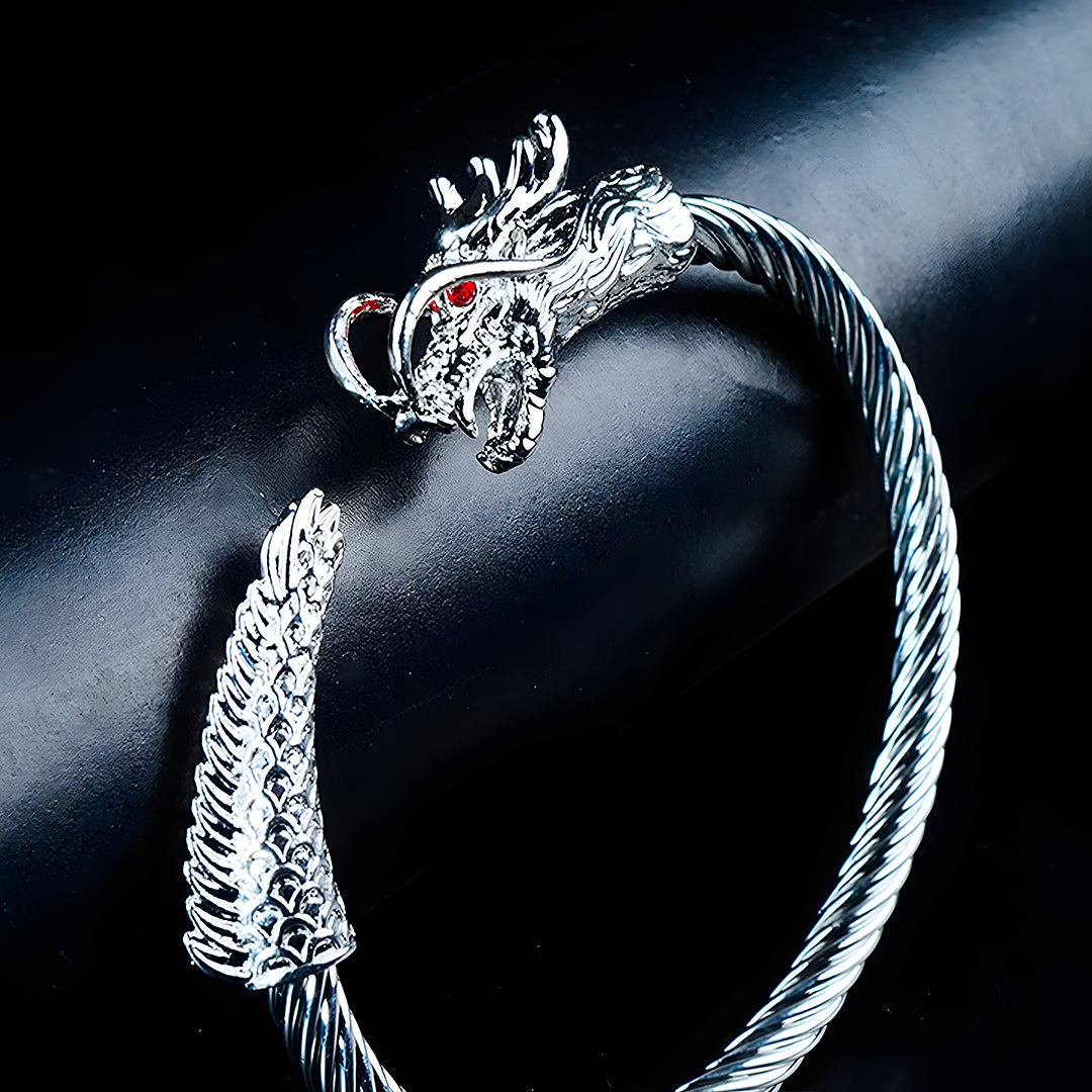 6mm Silver Metallic Draco Cuff Bangle -316L