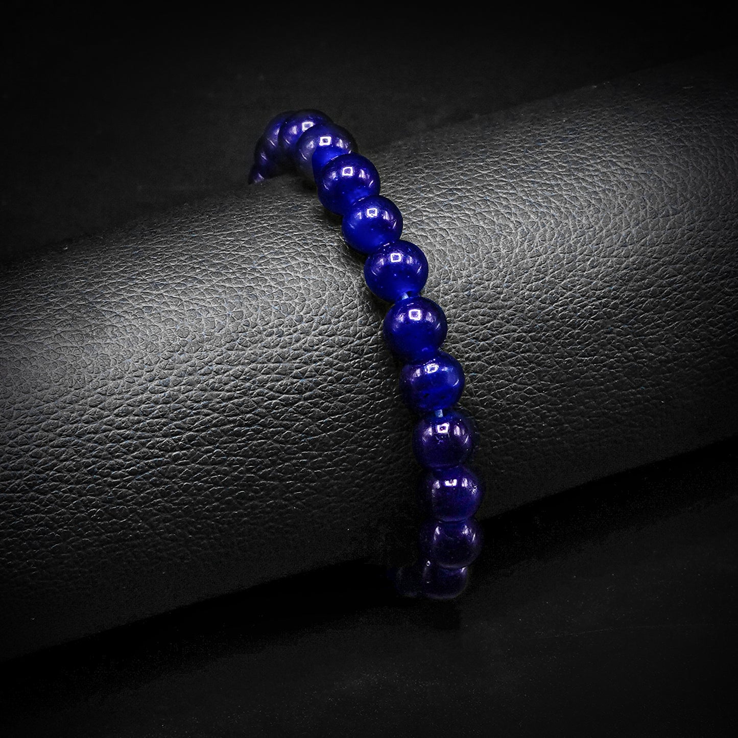 8mm Dark Blue Beaded Bracelet
