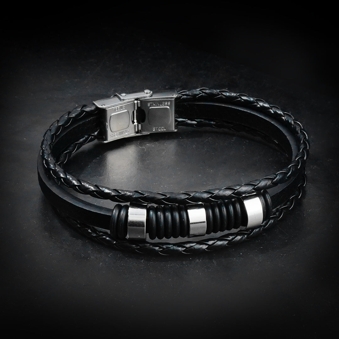12mm Shadow Leather Strap Bracelet