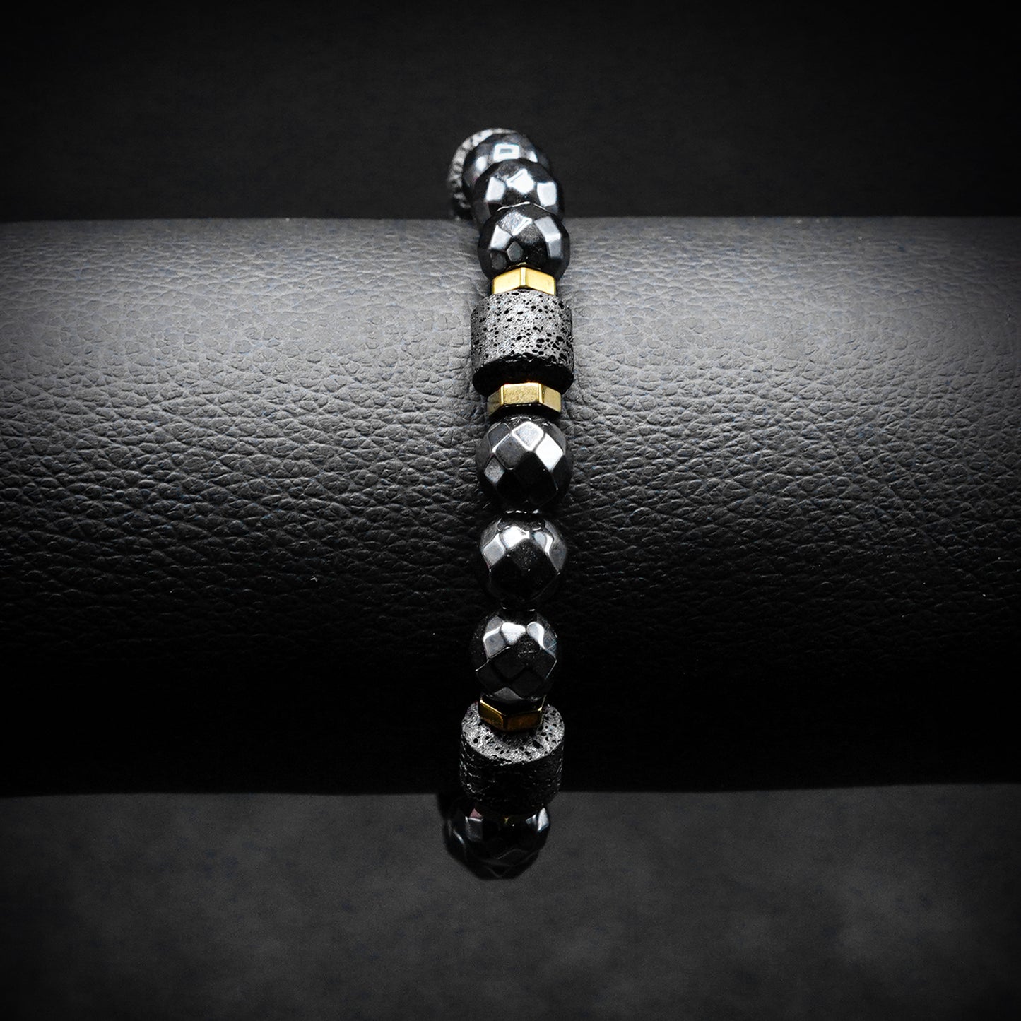 8mm Crystal Black Beaded Bracelet
