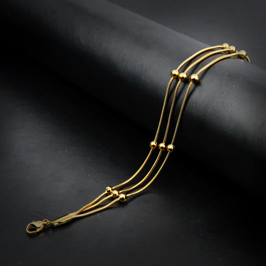 Golden Ball Triple Layer Bracelet-316L