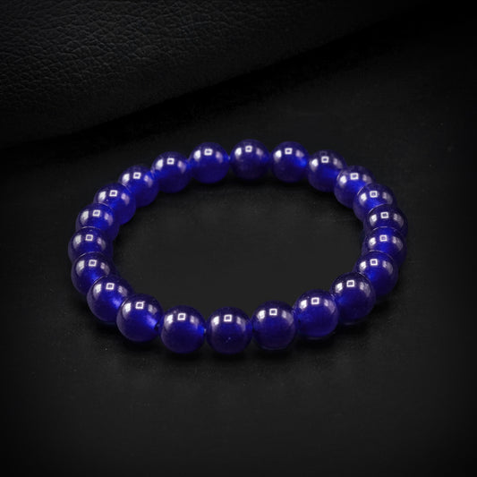 8mm Dark Blue Beaded Bracelet
