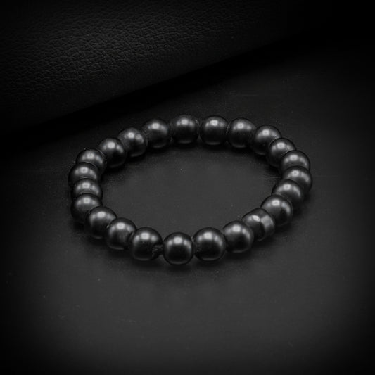 8mm Matte Black Beaded Bracelet