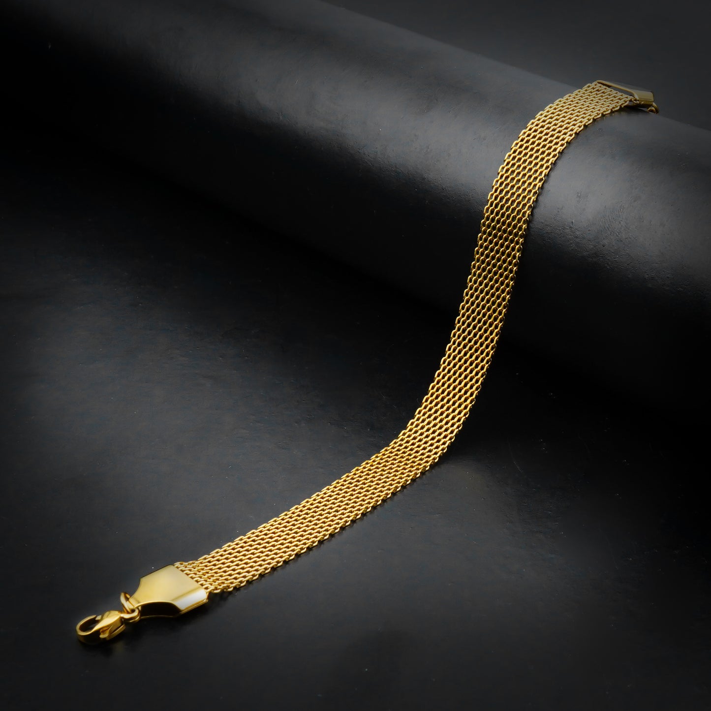 Golden Flat Titanium Bracelet-316L