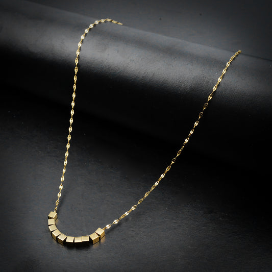 Golden Squares Necklace -316L