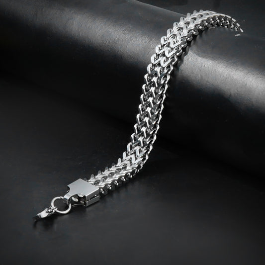 9mm Silver Double Square Wheat -316L