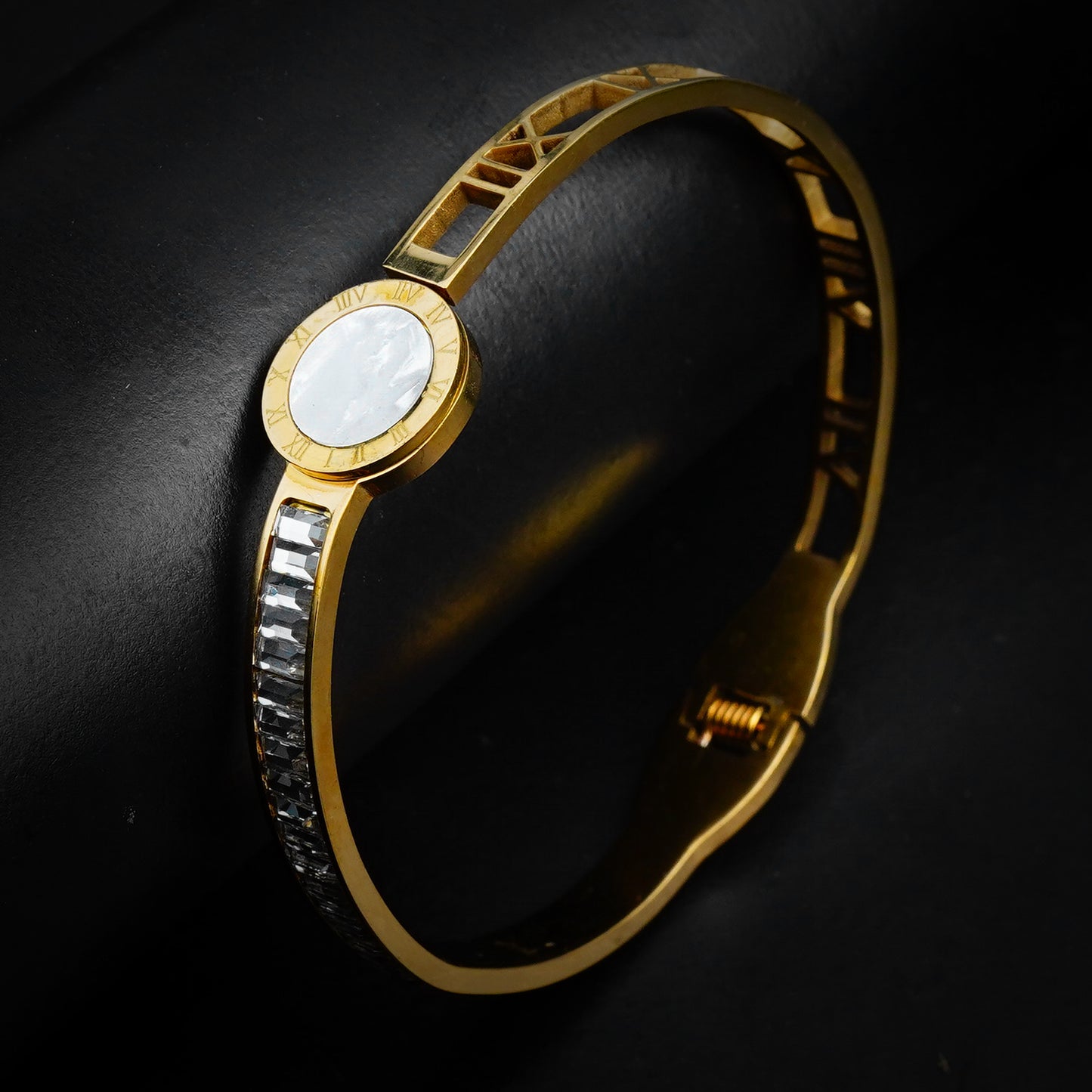Golden Roman Numeral Bangle-316L