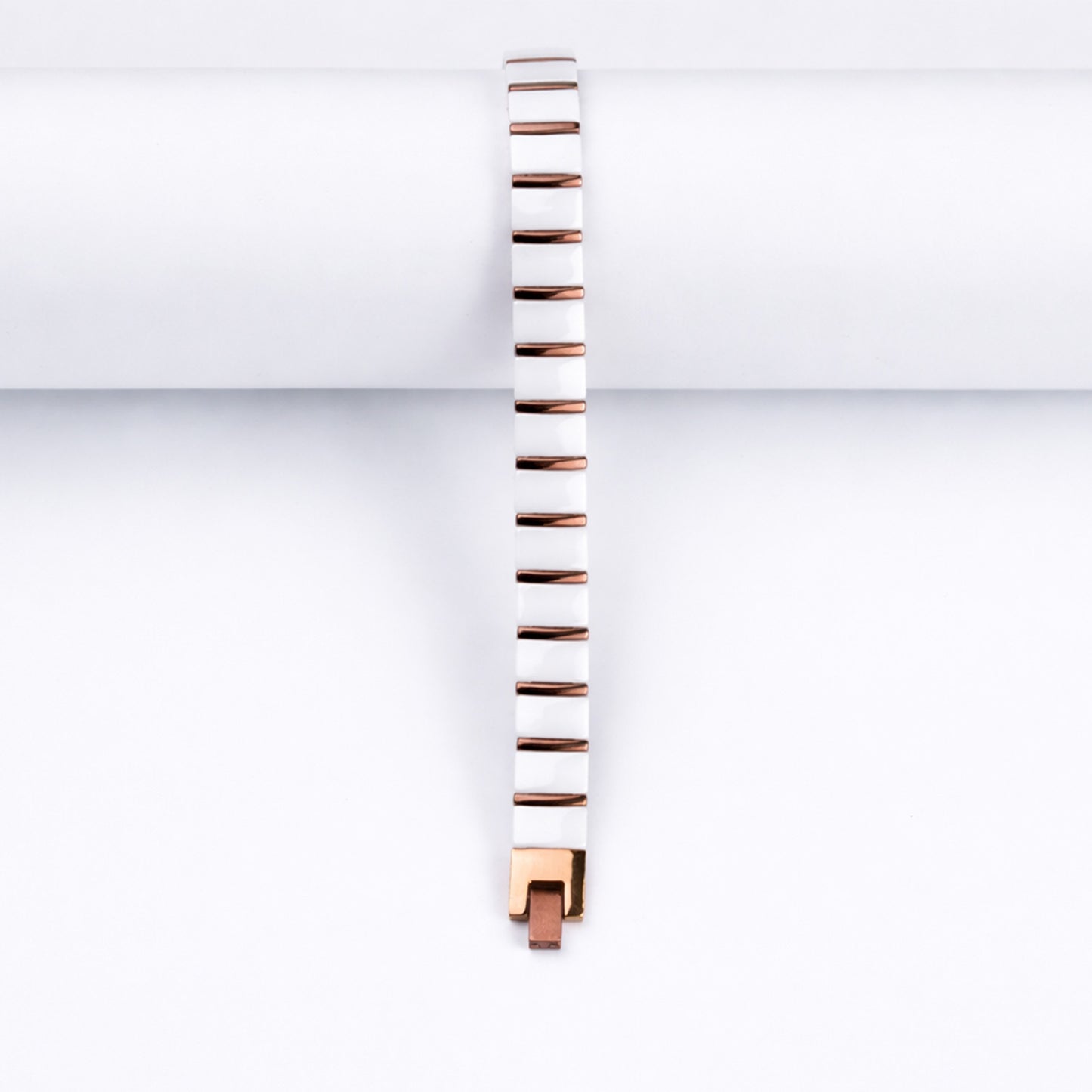 12mm White Rose Gold Ceramic Bracelet