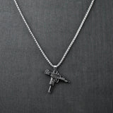 Silver Uzi Gun Pendant