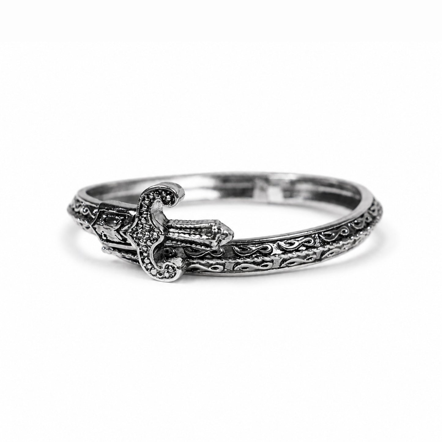 Silver Textured Hilt Zulfiqar Bangle