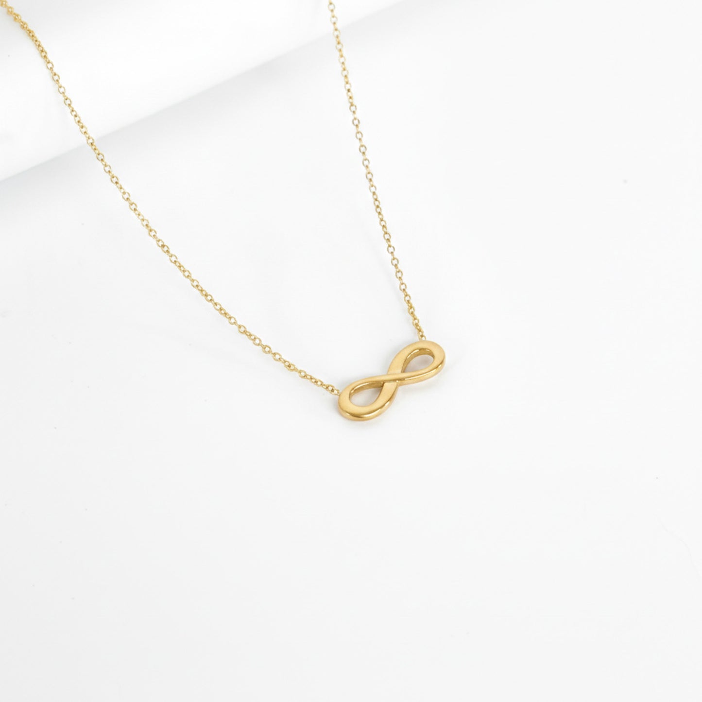 Golden Infinity Pendant with Golden link Chain -316L
