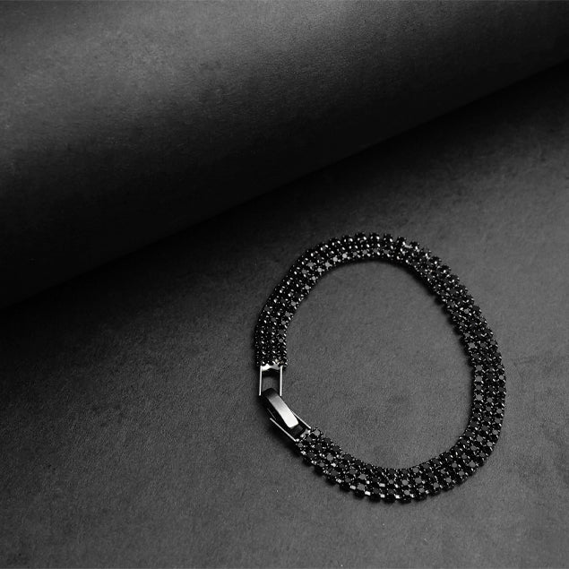 Black Rhinestone Bracelet -316L