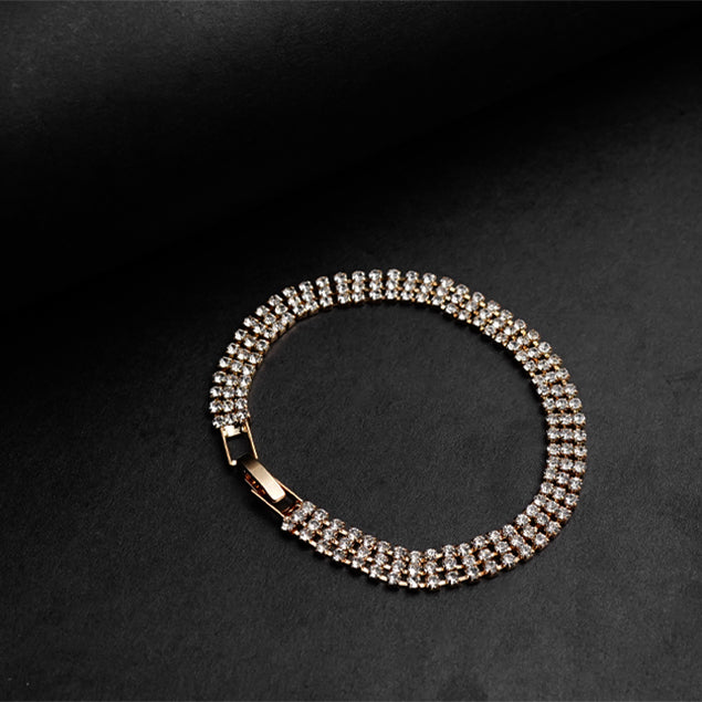 Golden Rhinestone Bracelet -316L