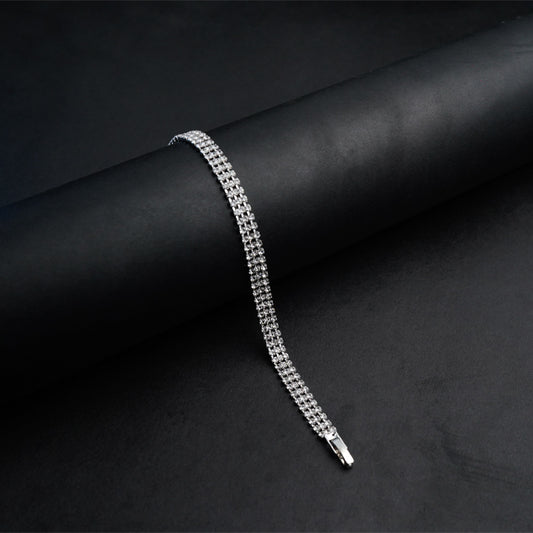 Silver Rhinestone Bracelet -316L