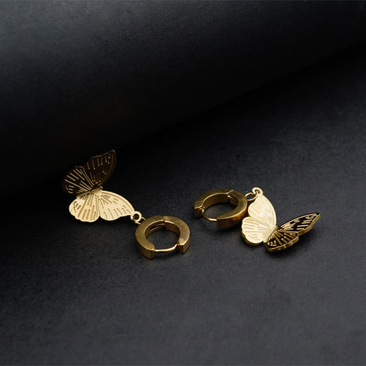 Golden Butterfly Earrings -316L