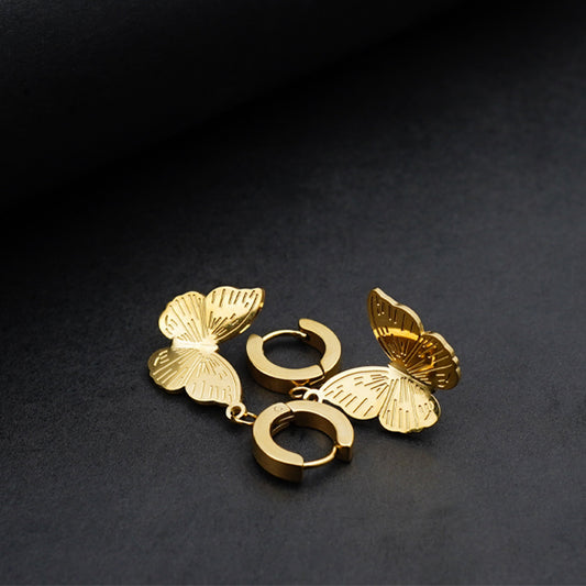 Golden Butterfly Earrings -316L