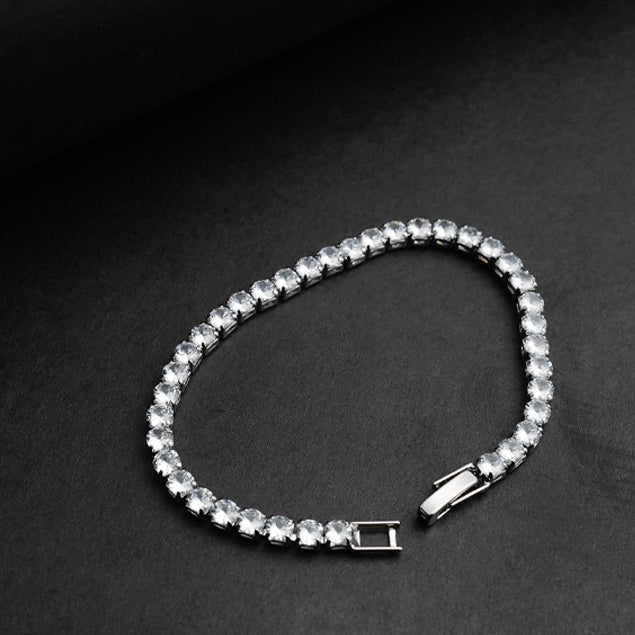 Silver Crystal Diamond Bracelet -316L