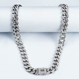 12.5mm Silver Iced Out Miami Cuban Chain -316L