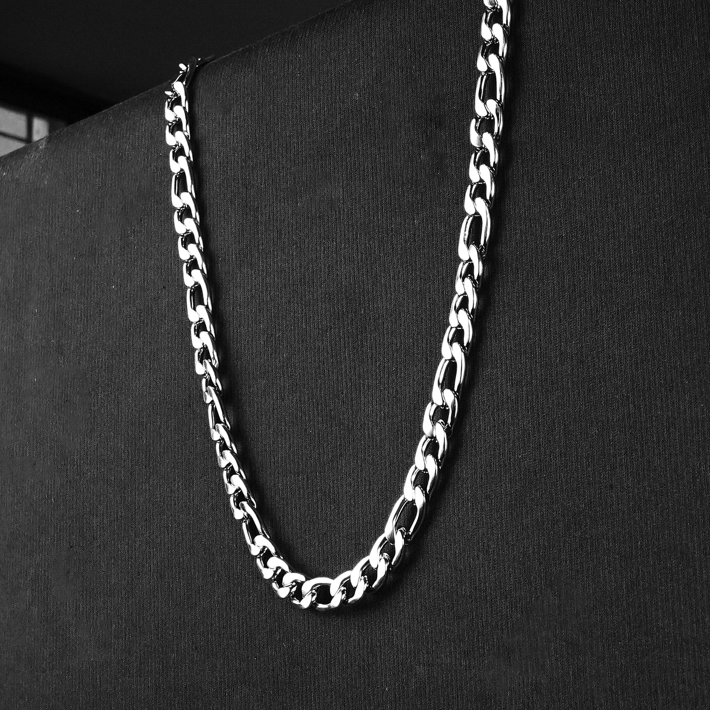 10mm Silver Flex Figaro Chain-316L