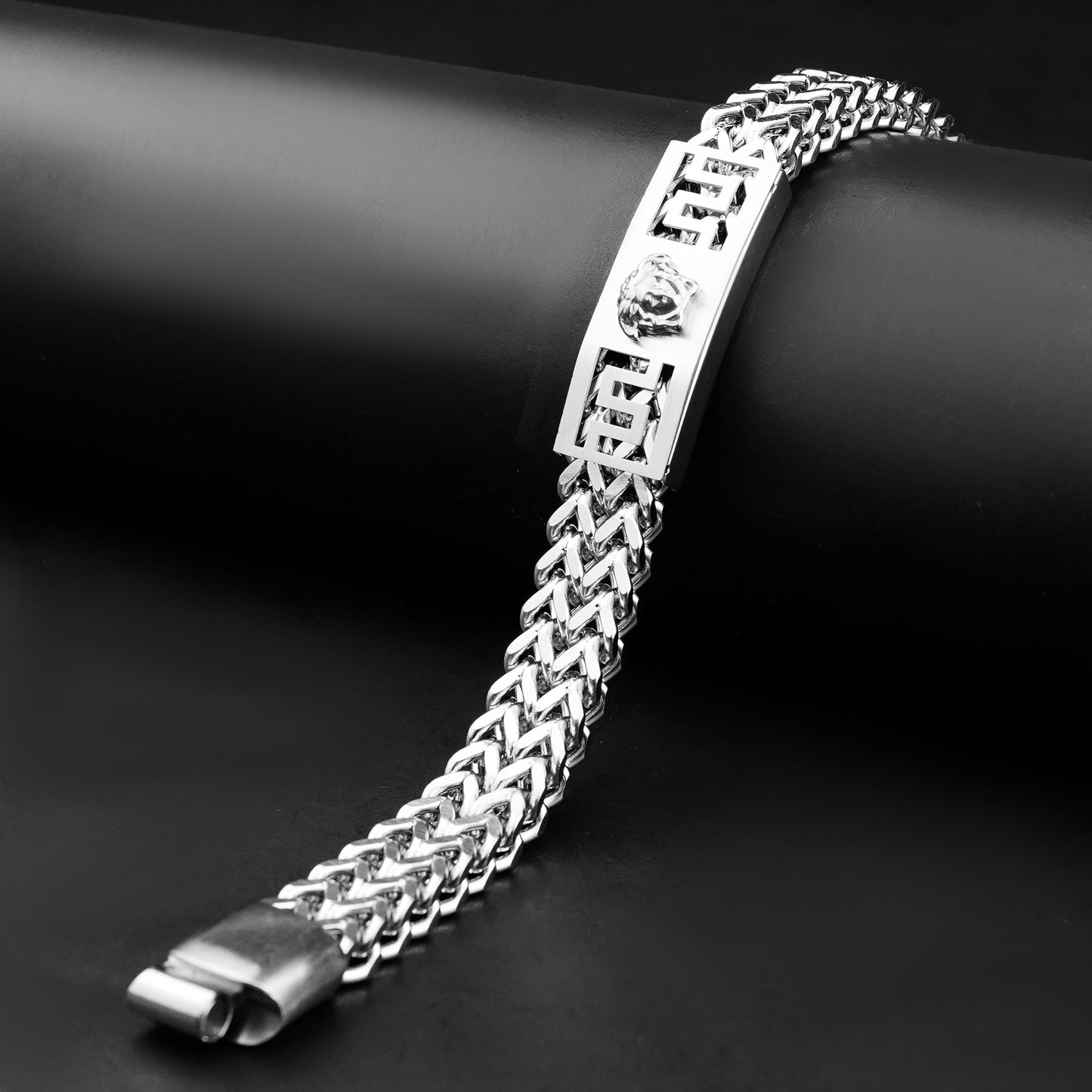 12mm Dual Silver Wheat chain Bracelet -316L