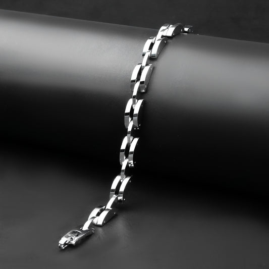 8mm Silver Moonlit chain Bracelet -316L