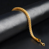 5mm Golden Flex Square Wheat chain Bracelet -316L