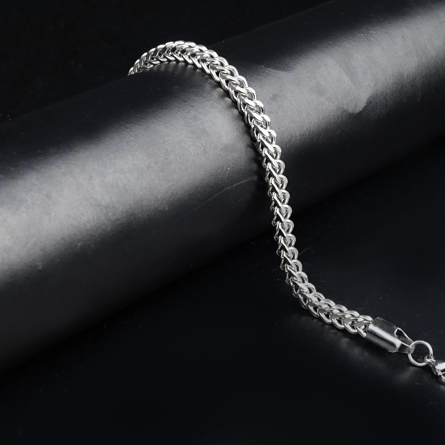 5 mm Silver Flex Square Wheat chain Bracelet -316L