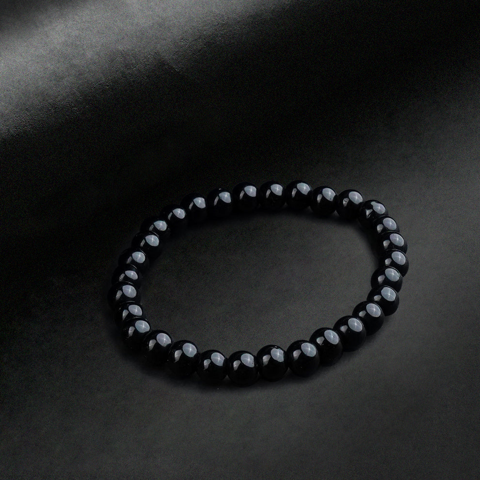 6mm Black Beaded bracelet