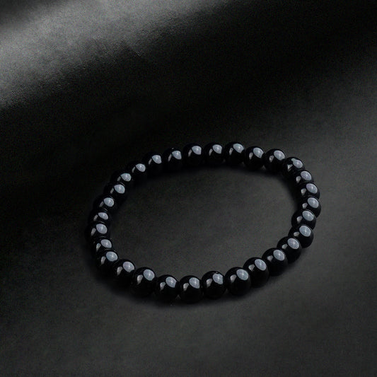 6mm Black Beaded bracelet