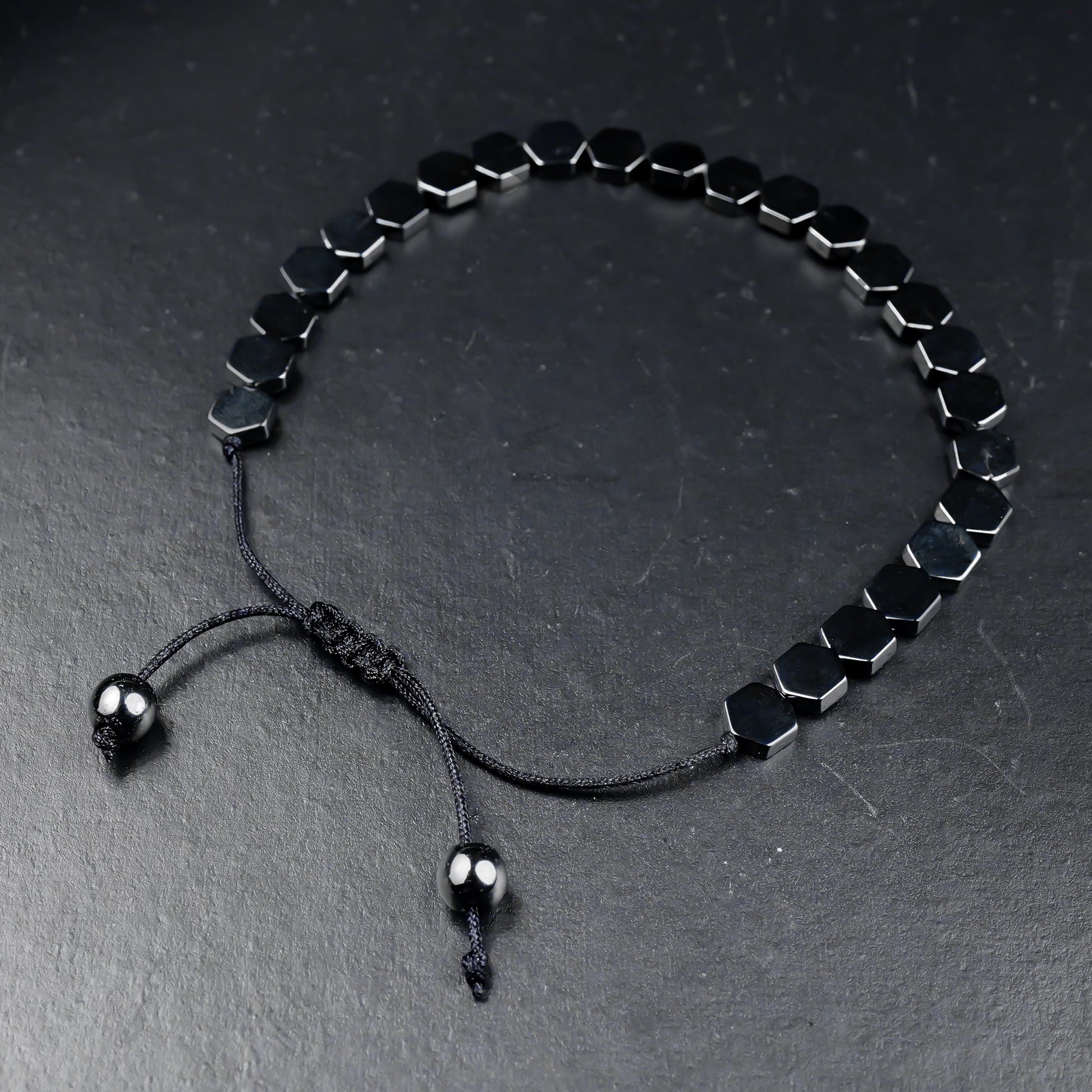 6mm Metallic Black Octalink Hematite Bracelet