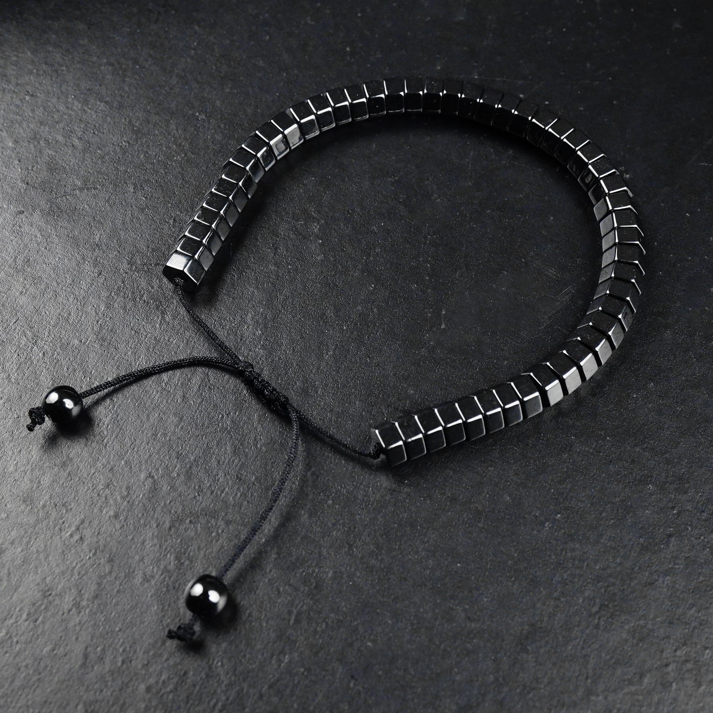 7mm Noir Metallic Black Bracelet -316L