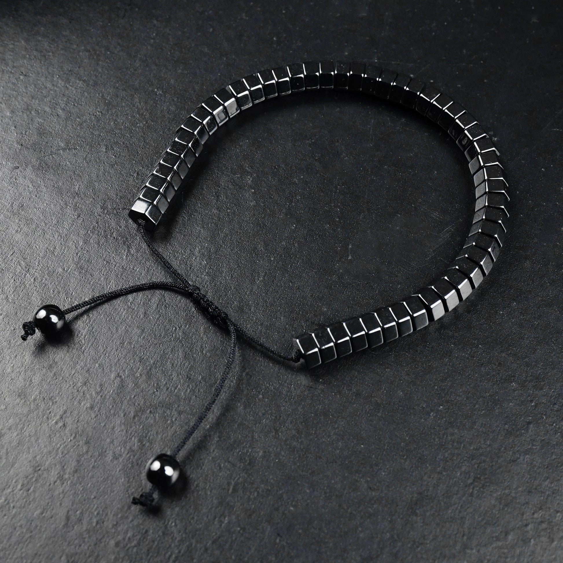 7mm Noir Metallic Black Bracelet -316L