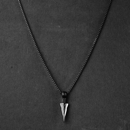 Black Arrow pendant with Black Roundcut chain -316L