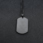 2mm Black Engraving Rectangle pendant with Link chain -316L