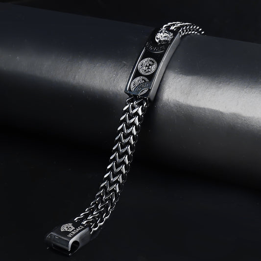 Black Meander Versace Chain Bracelet -316L