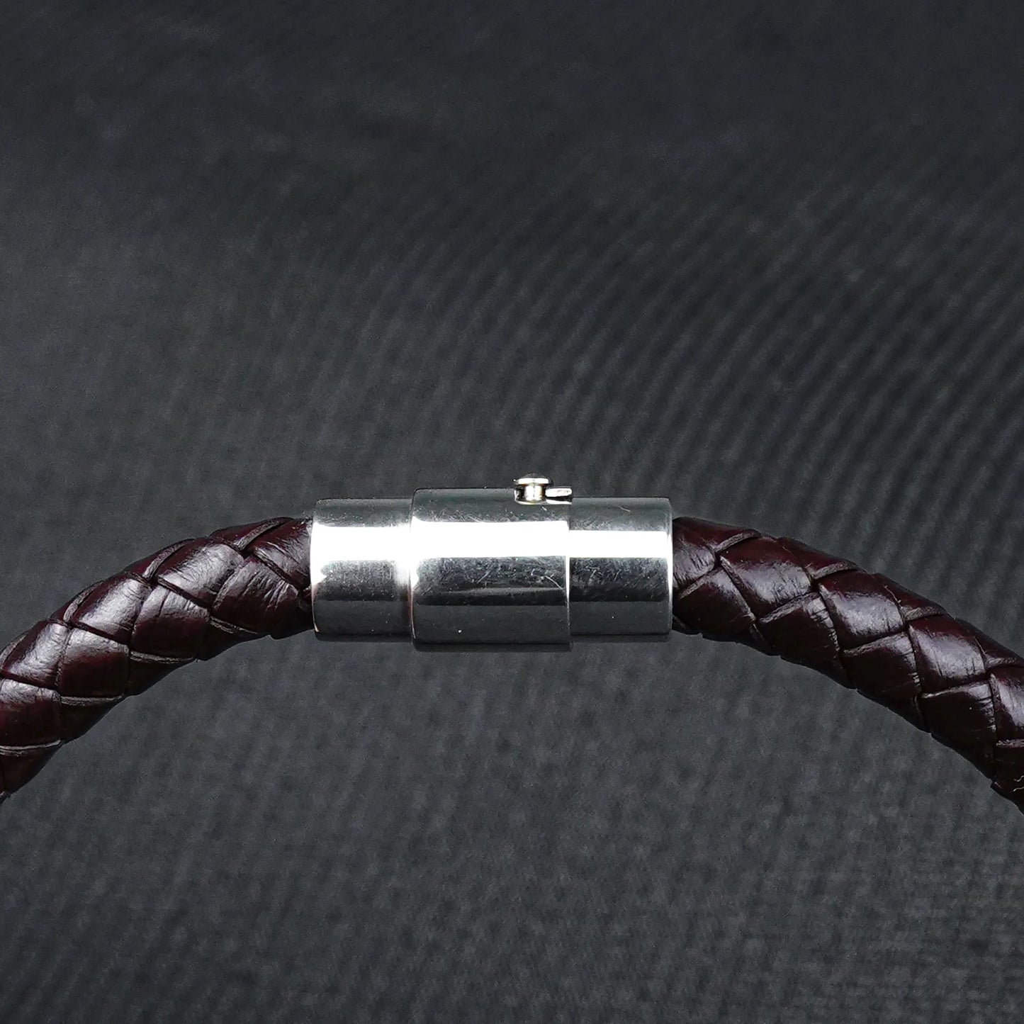 5mm Brown Braided Leather bracelet -316L