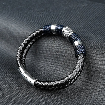 12mm Brown Dual Layer Braided bracelet -316L