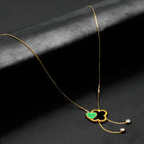 Clover pendant with golden chain -316L